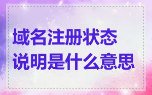 域名注册状态说明是什么意思
