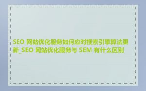 SEO 网站优化服务如何应对搜索引擎算法更新_SEO 网站优化服务与 SEM 有什么区别