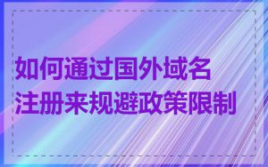 如何通过国外域名注册来规避政策限制