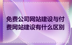 免费公司网站建设与付费网站建设有什么区别