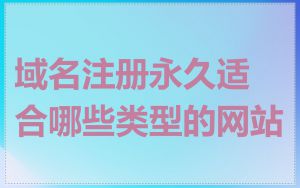 域名注册永久适合哪些类型的网站