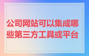公司网站可以集成哪些第三方工具或平台