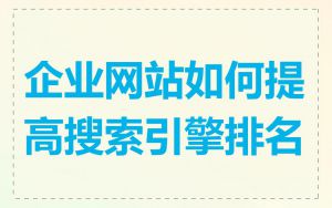 企业网站如何提高搜索引擎排名