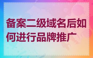 备案二级域名后如何进行品牌推广