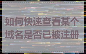 如何快速查看某个域名是否已被注册