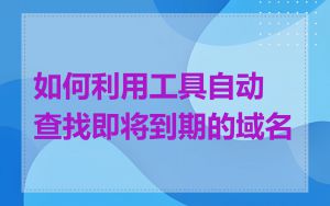 如何利用工具自动查找即将到期的域名
