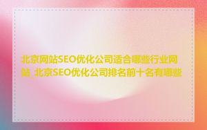北京网站SEO优化公司适合哪些行业网站_北京SEO优化公司排名前十名有哪些