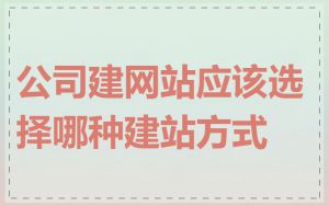 公司建网站应该选择哪种建站方式