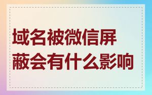 域名被微信屏蔽会有什么影响