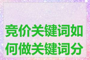 竞价关键词如何做关键词分析