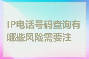IP电话号码查询有哪些风险需要注意