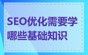 SEO优化需要学哪些基础知识