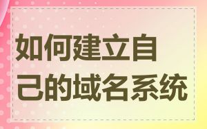 如何建立自己的域名系统