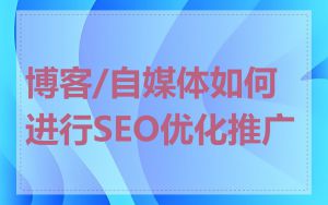 博客/自媒体如何进行SEO优化推广