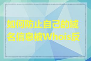 如何防止自己的域名信息被Whois反查
