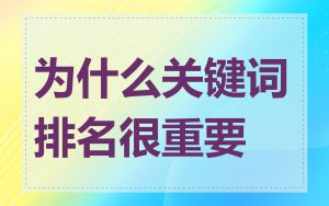 为什么关键词排名很重要