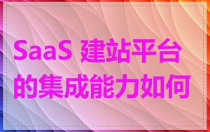 SaaS 建站平台的集成能力如何
