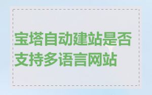 宝塔自动建站是否支持多语言网站