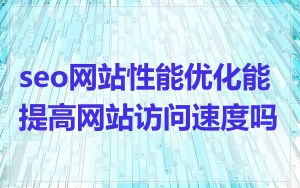 seo网站性能优化能提高网站访问速度吗