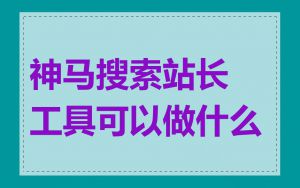 神马搜索站长工具可以做什么