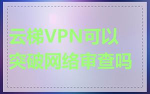云梯VPN可以突破网络审查吗