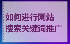 如何进行网站搜索关键词推广