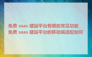 免费 saas 建站平台有哪些常见功能_免费 saas 建站平台的移动端适配如何