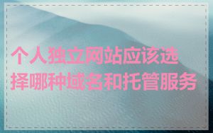 个人独立网站应该选择哪种域名和托管服务