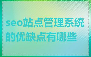 seo站点管理系统的优缺点有哪些