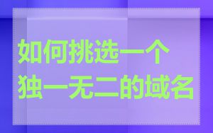 如何挑选一个独一无二的域名
