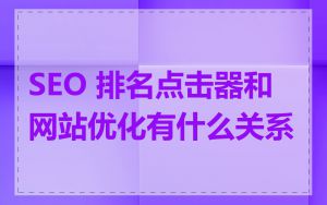 SEO 排名点击器和网站优化有什么关系