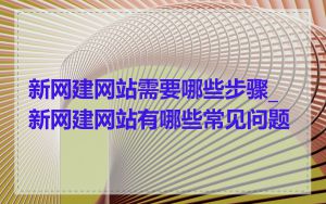新网建网站需要哪些步骤_新网建网站有哪些常见问题