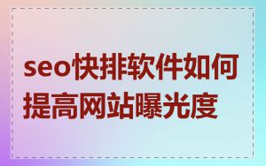 seo快排软件如何提高网站曝光度