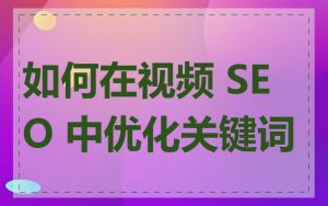 如何在视频 SEO 中优化关键词