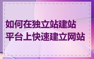 如何在独立站建站平台上快速建立网站