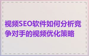 视频SEO软件如何分析竞争对手的视频优化策略