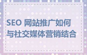 SEO 网站推广如何与社交媒体营销结合