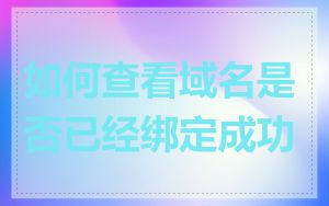 如何查看域名是否已经绑定成功