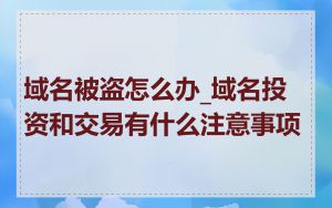 域名被盗怎么办_域名投资和交易有什么注意事项