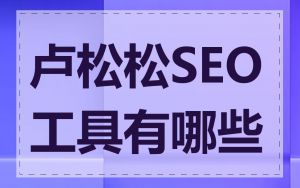 卢松松SEO工具有哪些