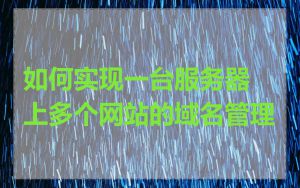 如何实现一台服务器上多个网站的域名管理