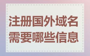 注册国外域名需要哪些信息