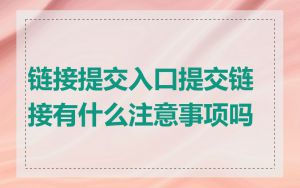 链接提交入口提交链接有什么注意事项吗