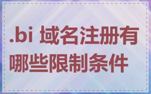 .bi 域名注册有哪些限制条件