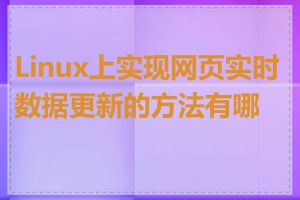 Linux上实现网页实时数据更新的方法有哪些