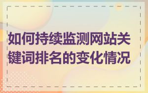 如何持续监测网站关键词排名的变化情况