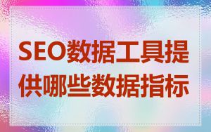 SEO数据工具提供哪些数据指标