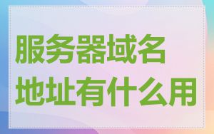 服务器域名地址有什么用