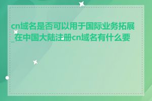 cn域名是否可以用于国际业务拓展_在中国大陆注册cn域名有什么要求