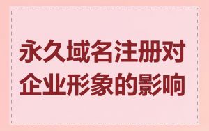 永久域名注册对企业形象的影响